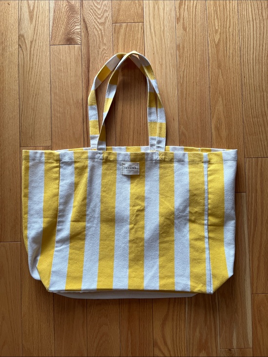 Sezane Handbags - Striped Yellow & White Canvas Tote Bag sezane